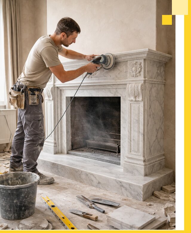 Изготовление и установка мраморных каминов в Коврове под ключ