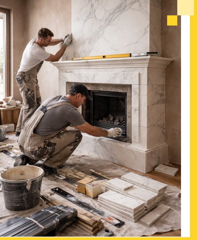 Отделка каминов в Коврове качественные облицовочные работы