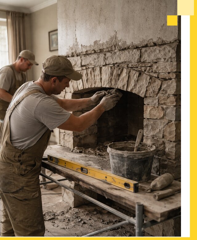 Изготовление каминов под ключ в Коврове, монтаж и отделка