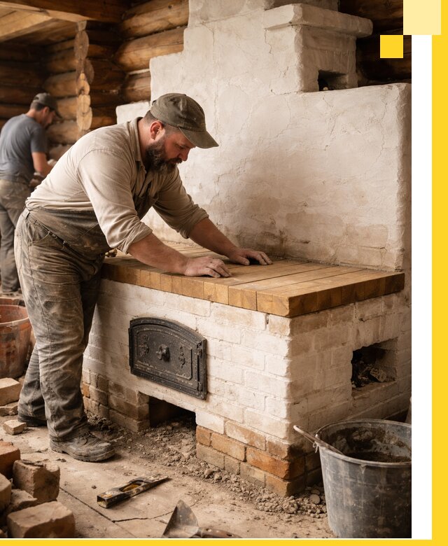 Проектирование и установка русской печи с лежанкой в Коврове