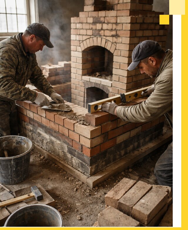 Изготовление и монтаж печей и каминов из кирпича в Коврове