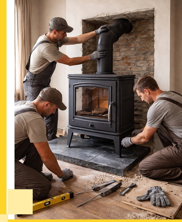 Монтаж печи камина в частном доме в Коврове от 25580 р. | ЭриданКвр