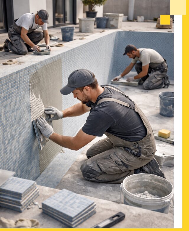 Облицовка бассейнов в Коврове плитка мозаика гидроизоляция