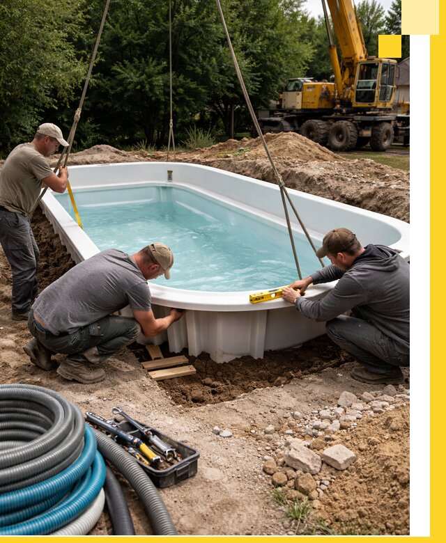 Установка и монтаж композитных бассейнов под ключ в Коврове