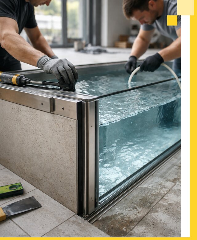 Проектирование и монтаж стеклянных бассейнов в Коврове