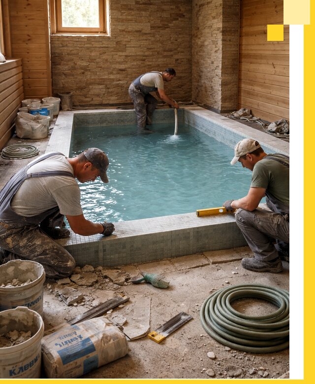 Проектирование и строительство бассейнов для бани в Коврове