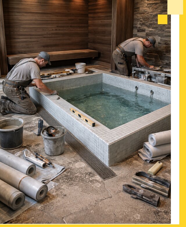 Установка и строительство бассейнов для сауны в Коврове