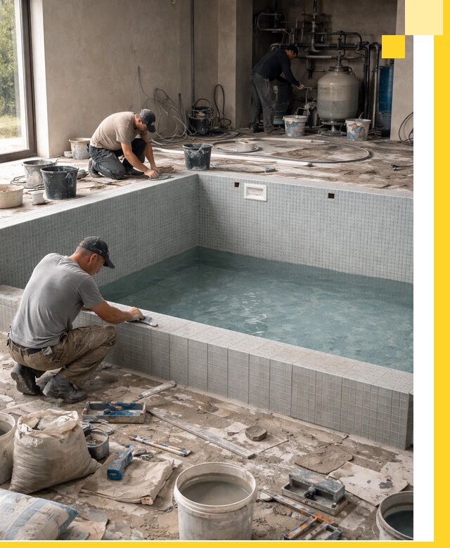 Строительство и монтаж бассейнов в помещении в Коврове