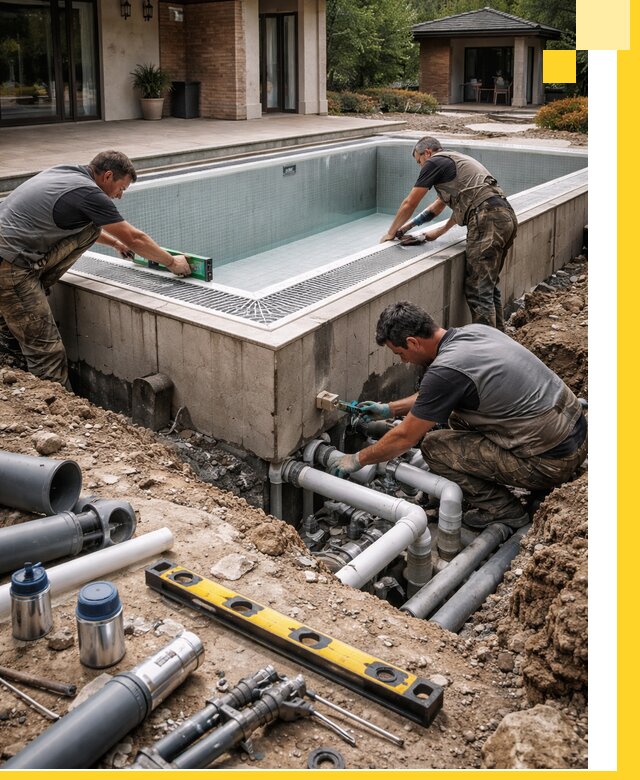 Строительство переливных бассейнов в Коврове под ключ