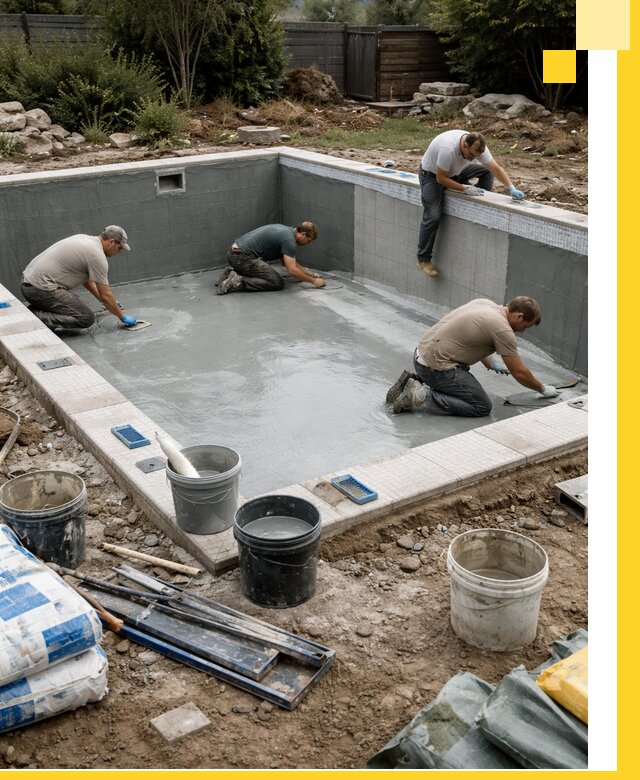 Изготовление и монтаж чаши бассейна под ключ в Коврове