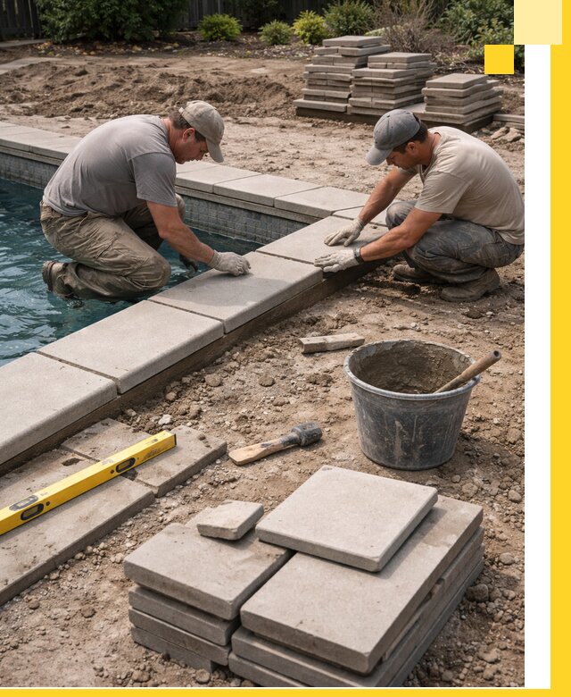 Установка и изготовление копингового камня для бассейнов в Коврове