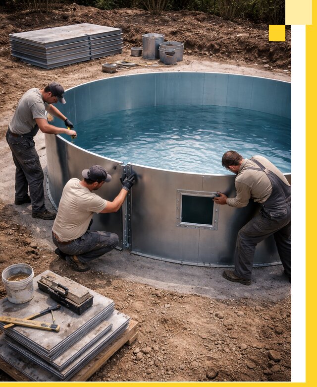 Круглые бассейны под ключ в Коврове проектирование и монтаж