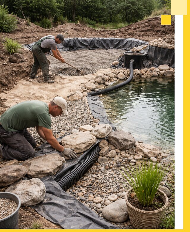 Строительство природных бассейнов и озер в Коврове под ключ