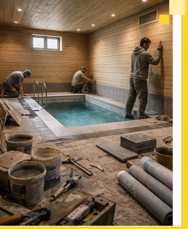 Строительство бани с бассейном и сауной под ключ в Коврове