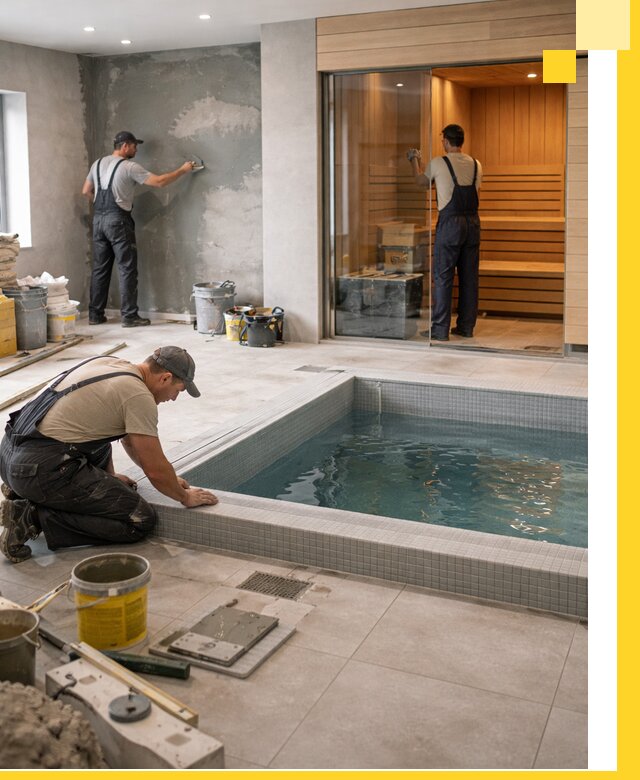 Проектирование и строительство сауны с бассейном в Коврове