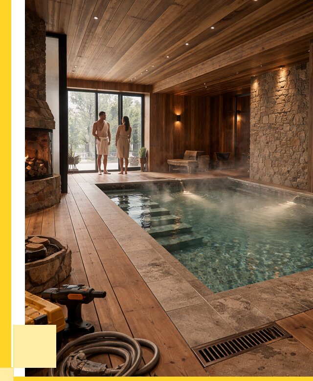 Проекты бань с бассейном под ключ в Коврове от 76740 р., ЭриданКвр