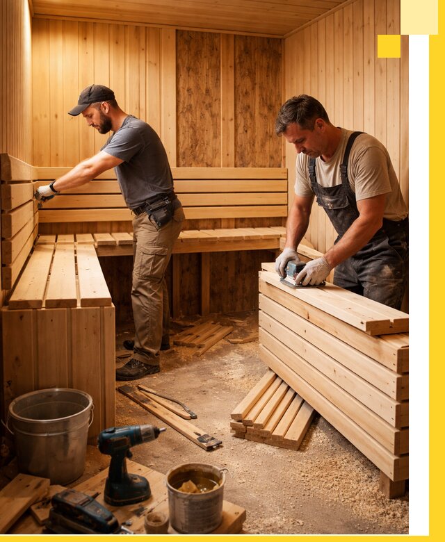 Профессиональный комплексный ремонт саун под ключ в Коврове