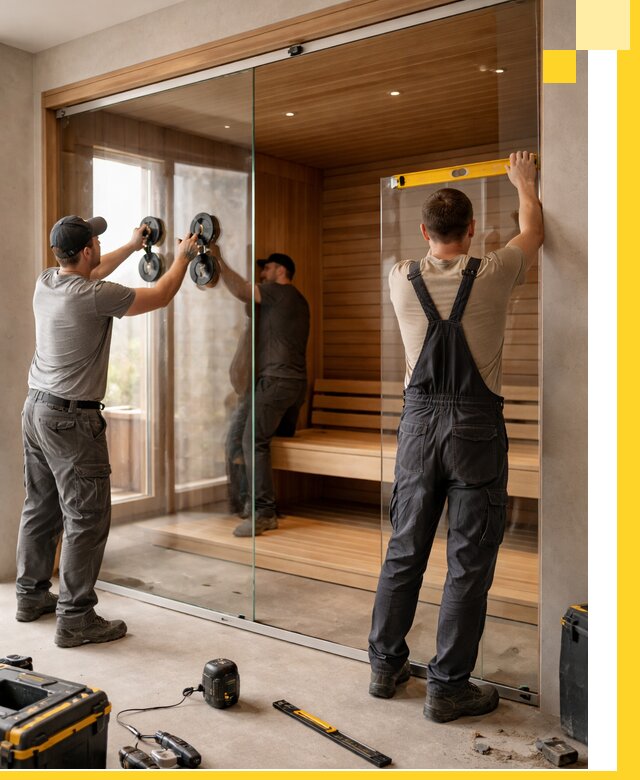 Производство и монтаж стеклянных саун под ключ в Коврове