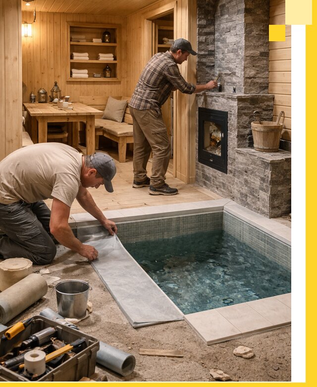 Строительство бань с комнатой отдыха под ключ в Коврове