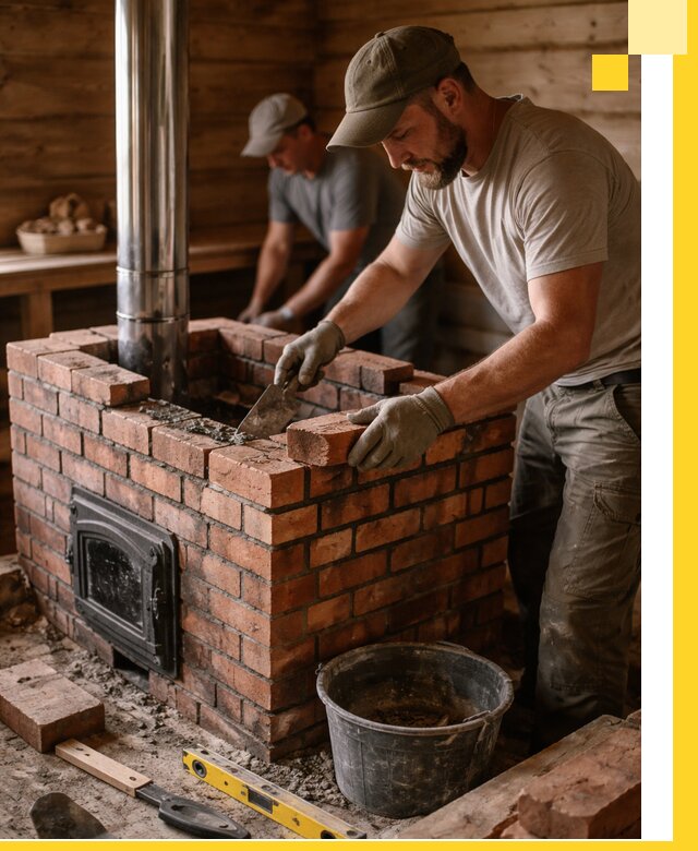 Кирпичные печи для бани под ключ в Коврове, проект и монтаж