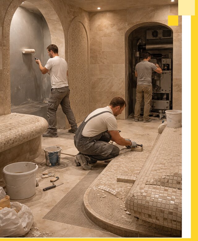 Строительство бани с хамамом и бассейном под ключ в Коврове